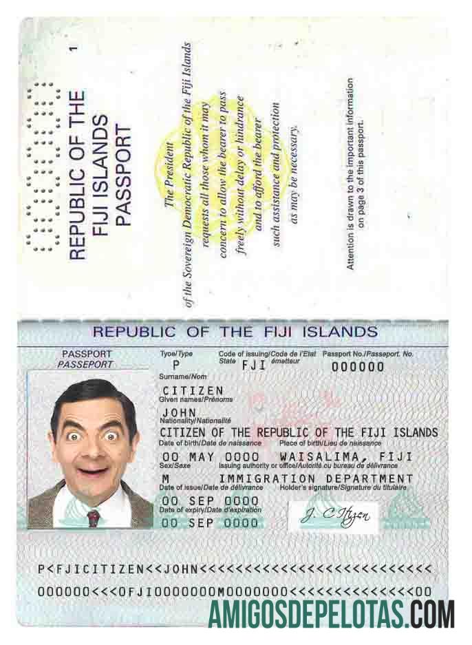 Passaporte de Fiji baixar para verificação